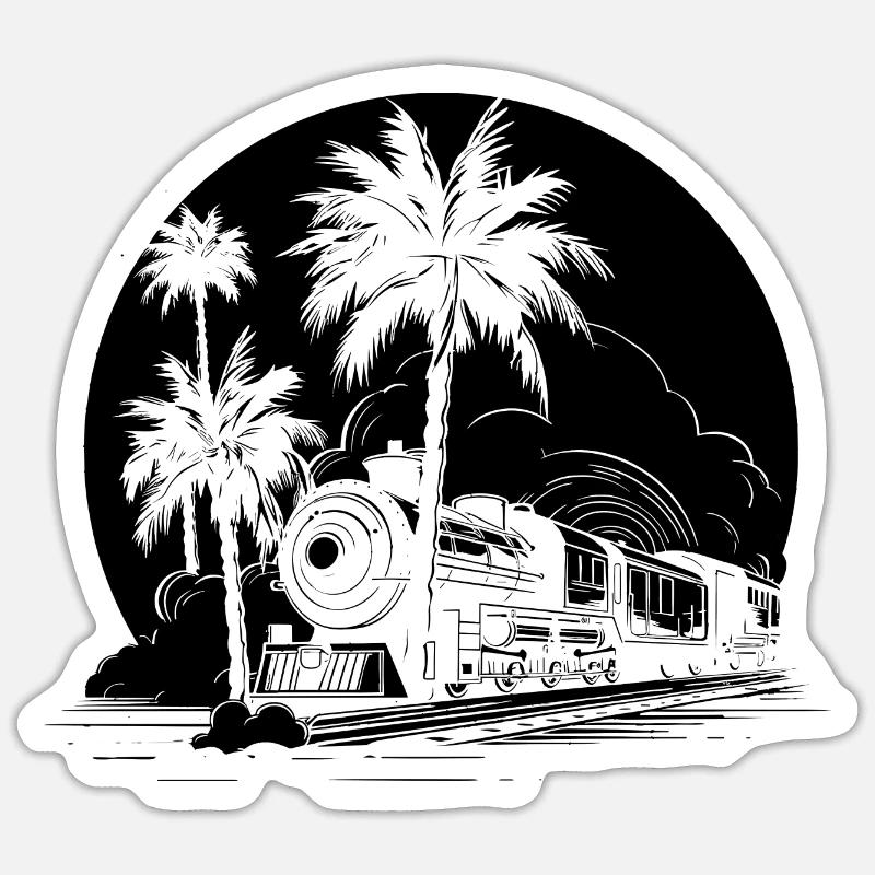 Chemin de fer - Sticker taille S (10 x 10 cm) - blanc mat
