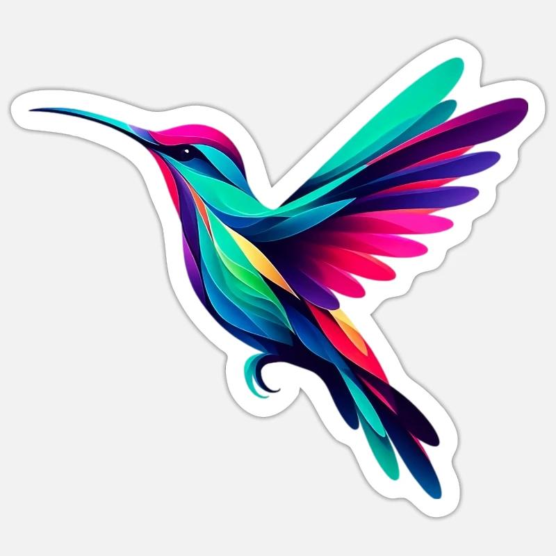 Colibri - Sticker taille S (10 x 10 cm) - blanc mat