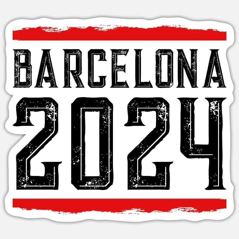 Barcelone 2024 - Sticker taille S (10 x 10 cm) - blanc mat