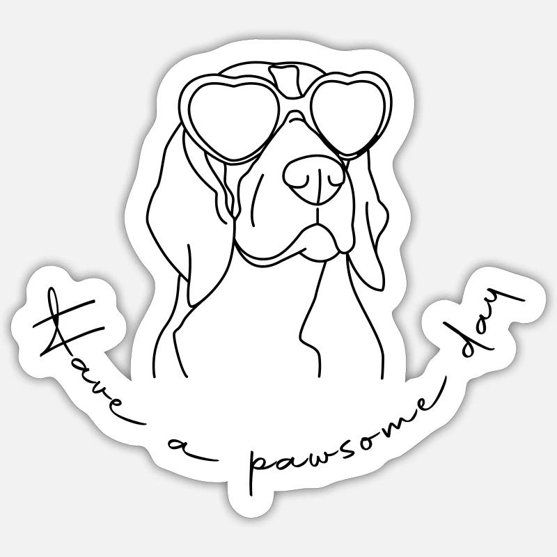 Beagle Pawsome Day Sticker size S (10 x 10 cm)