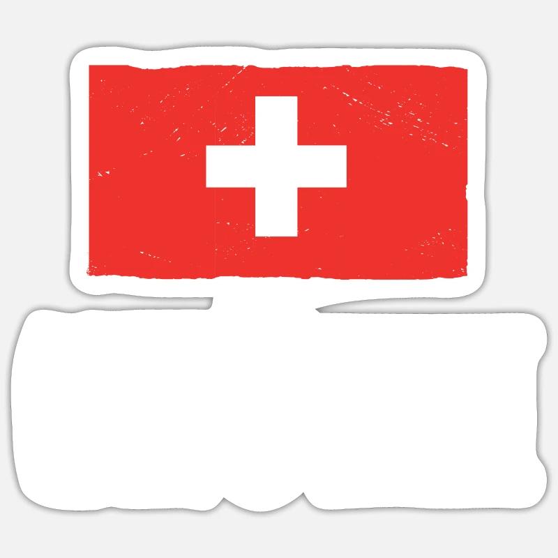 Suisse Suisse - Sticker taille S (10 x 10 cm) - blanc mat