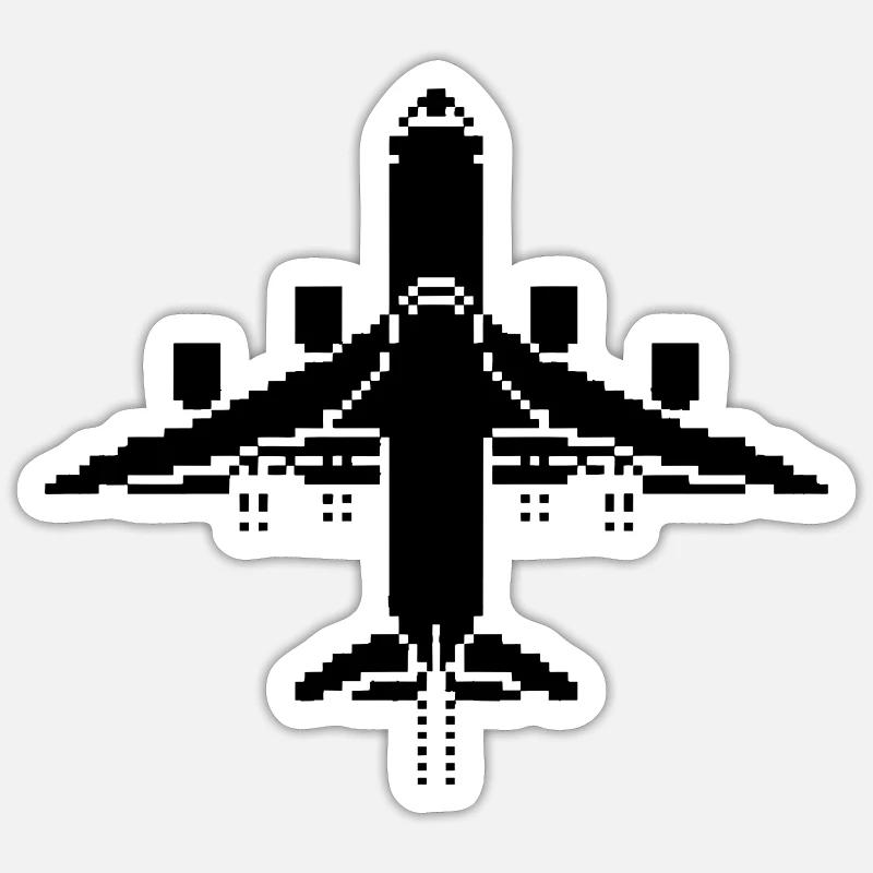 Airplane Pixel Art - Sticker size S (10 x 10 cm) - white matte