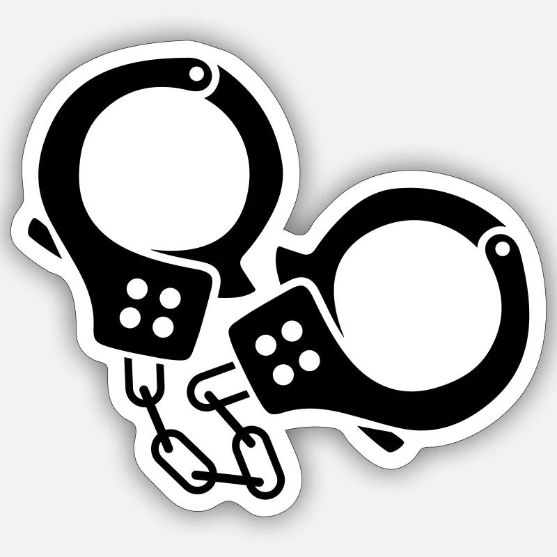 Menottes 2 Sticker taille S (10 x 10 cm)