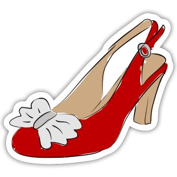 Schuh Damenschuh - Sticker Größe S (10 x 10 cm) - Mattweiß - Vorne