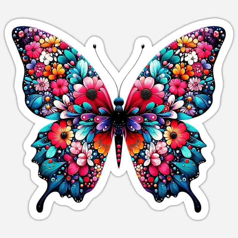 Butterfly - Sticker size S (10 x 10 cm) - white matte