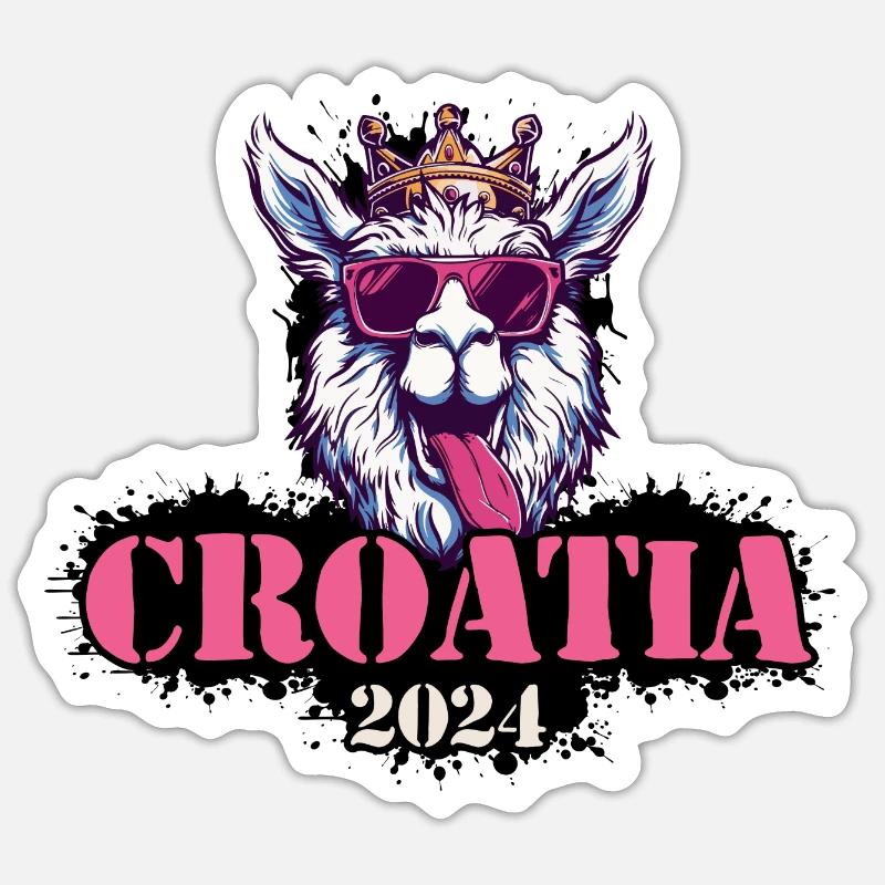 Croatia 2024 Alpaca - Sticker size S (10 x 10 cm) - white matte