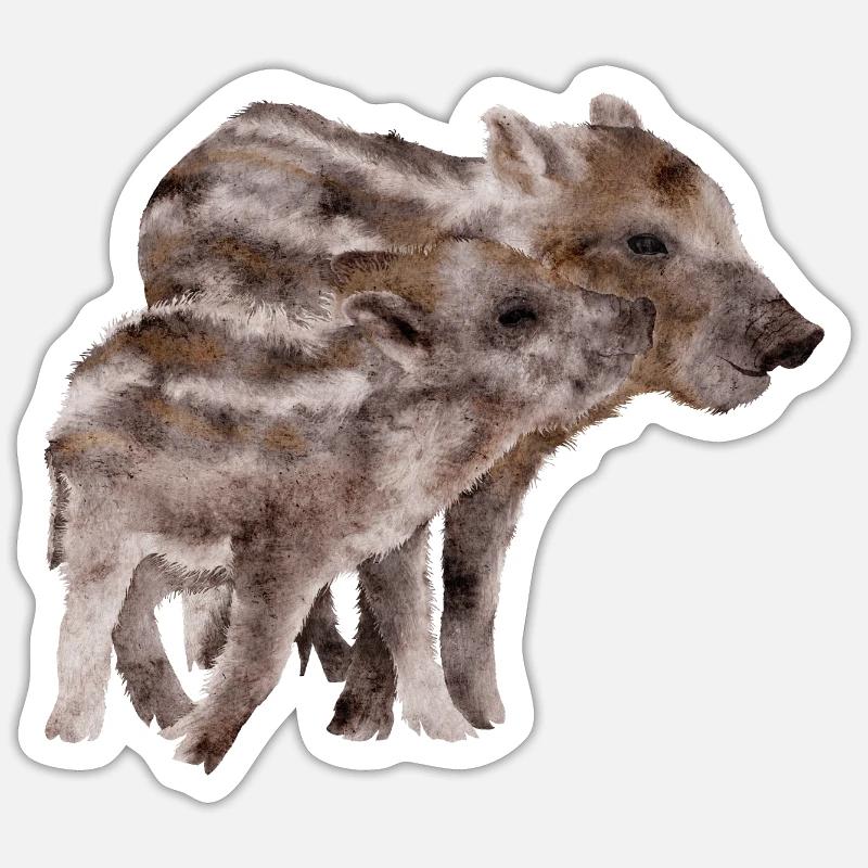 Boars - Sticker size S (10 x 10 cm) - white matte
