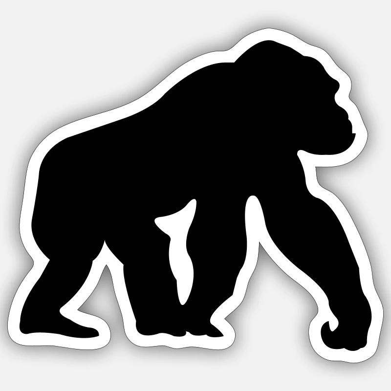 affe - Sticker Größe S (10 x 10 cm) - Mattweiß