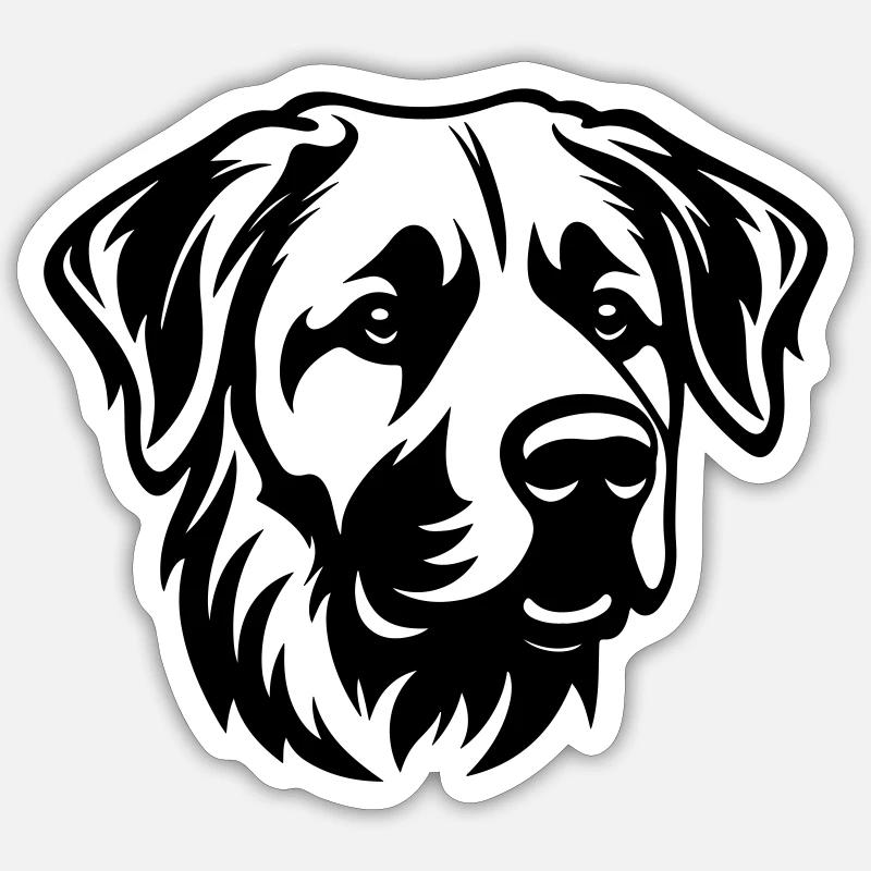 Tête de chien Kangal - Sticker taille S (10 x 10 cm) - blanc mat