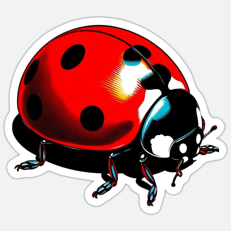 Marienkäfer - Sticker Größe S (10 x 10 cm) - Mattweiß
