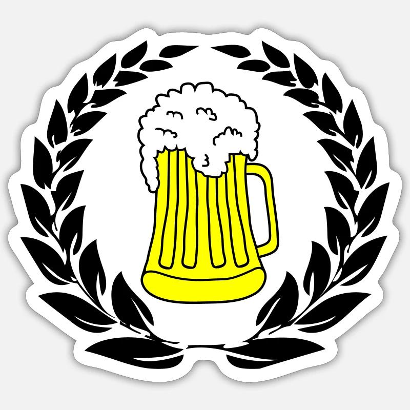 bier wappen 02 - Sticker Größe S (10 x 10 cm) - Mattweiß