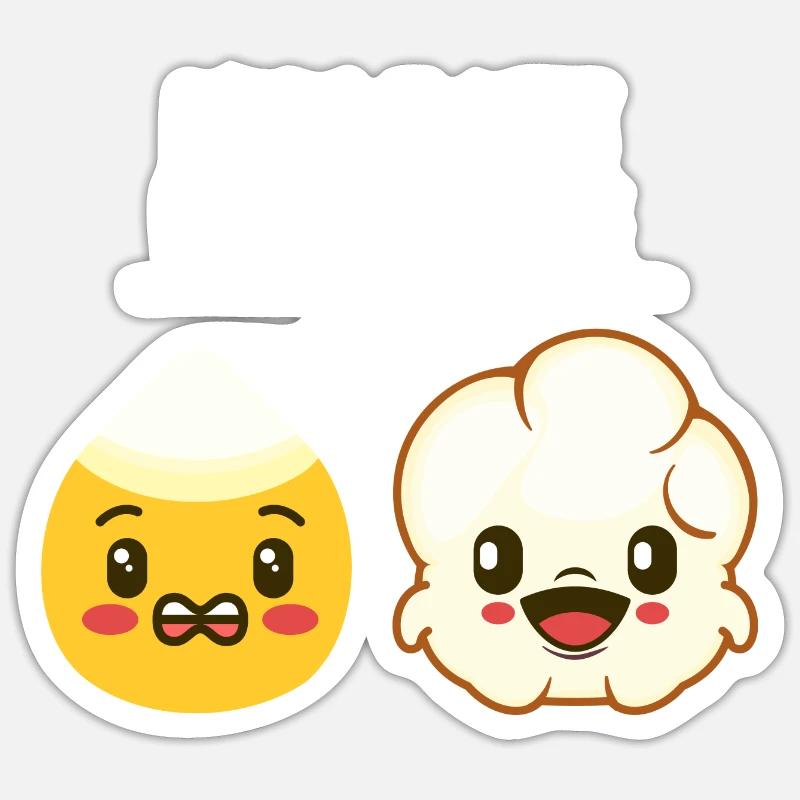 Draußen muss es heiß sein - Popped Corn Kernel Snack Sticker Größe S (10 x 10 cm)