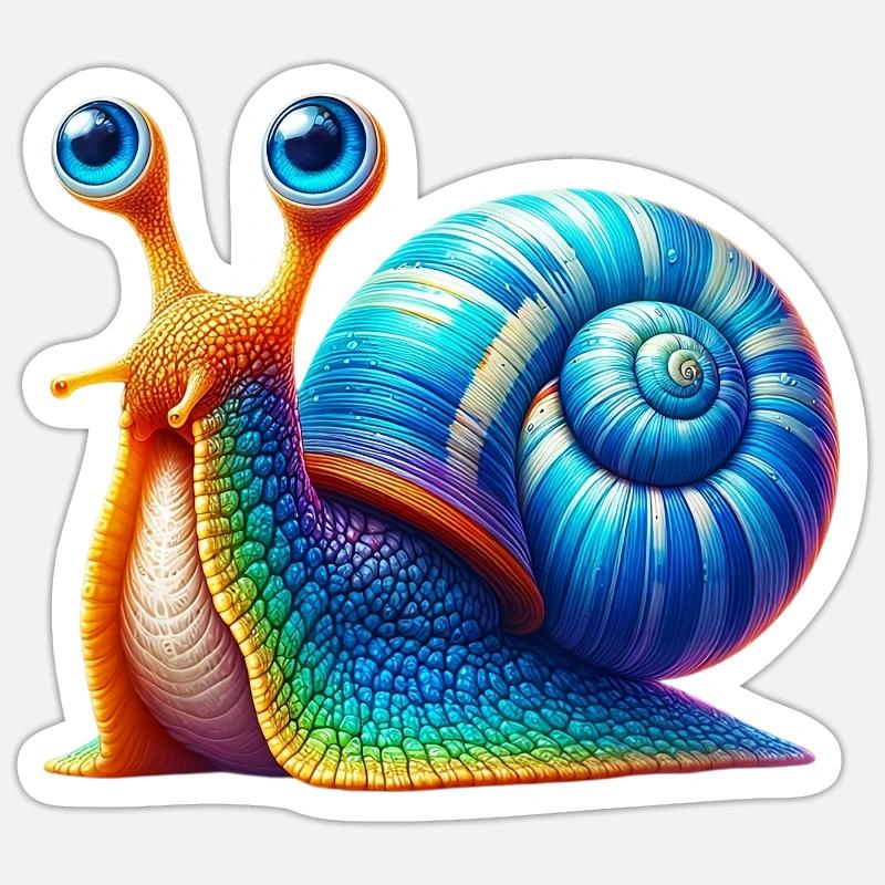 Escargot - Sticker taille S (10 x 10 cm) - blanc mat