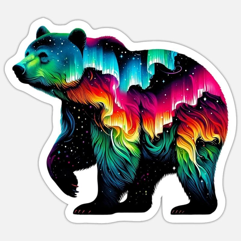 Ours - Sticker taille S (10 x 10 cm) - blanc mat