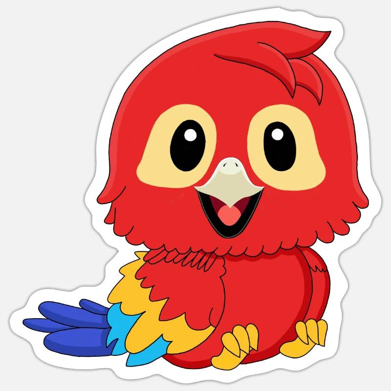 Parrot Red Macaw - Sticker size S (10 x 10 cm) - white matte