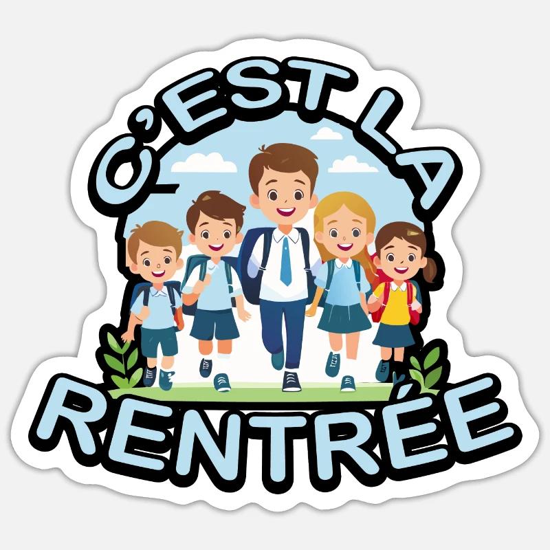 Back to school - Sticker size S (10 x 10 cm) - white matte