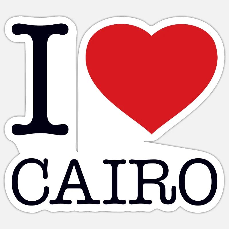 J’ADORE LE CAIRE - Sticker taille S (10 x 10 cm) - blanc mat