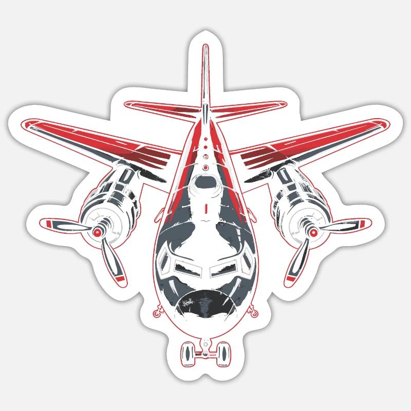 Graphisme d’avion - Sticker taille S (10 x 10 cm) - blanc mat