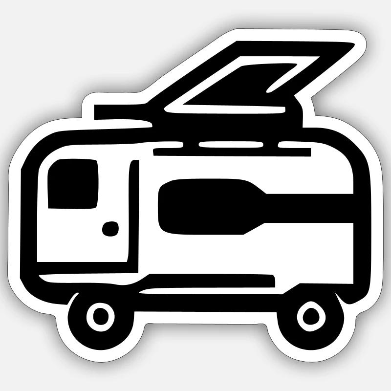 Caravan - Sticker size S (10 x 10 cm) - white matte