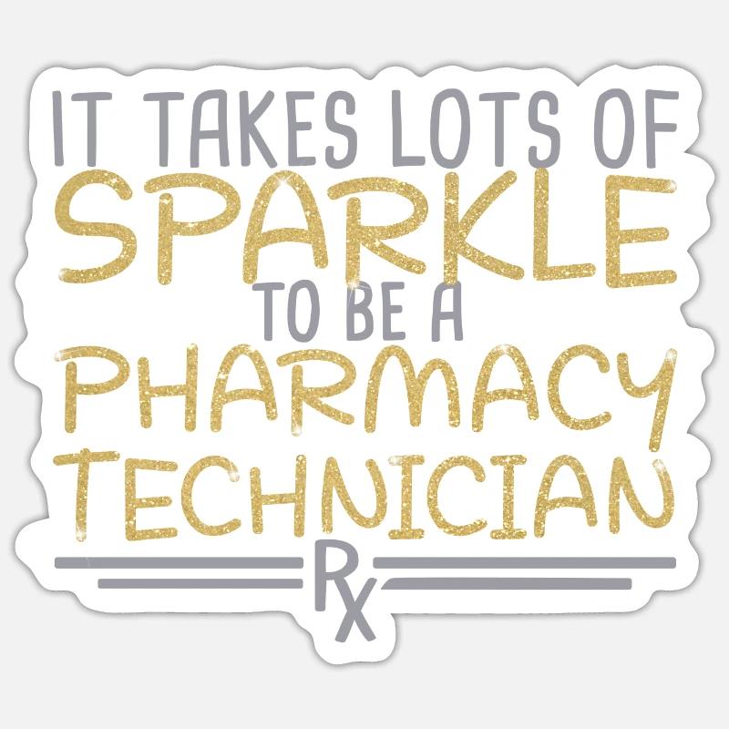 Pharmacy technician Apotheke | Sparkle PTA - Sticker Größe S (10 x 10 cm) - Mattweiß