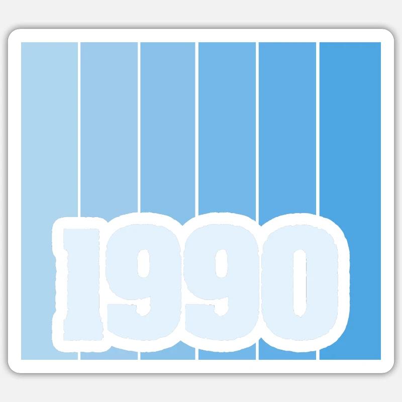 1990 - Sticker size S (10 x 10 cm) - white matte