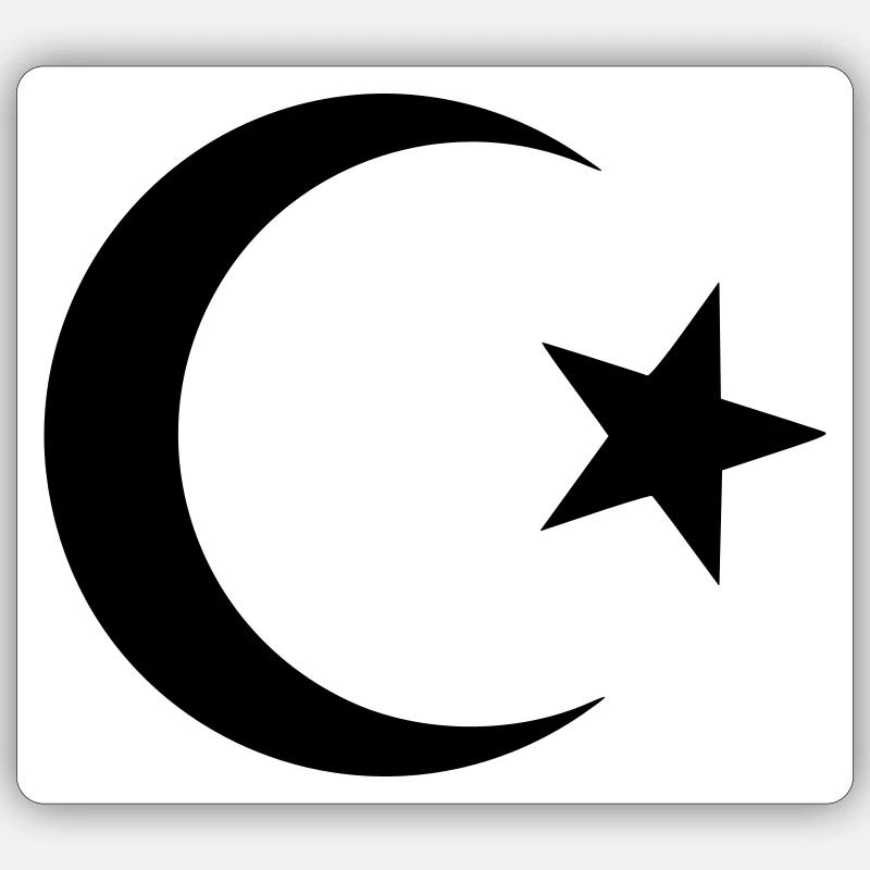 Islam - Sticker taille S (10 x 10 cm) - blanc mat