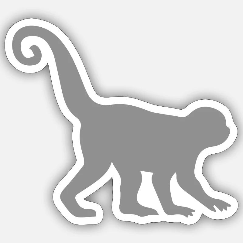 Silhouette de singe - Sticker taille S (10 x 10 cm) - blanc mat