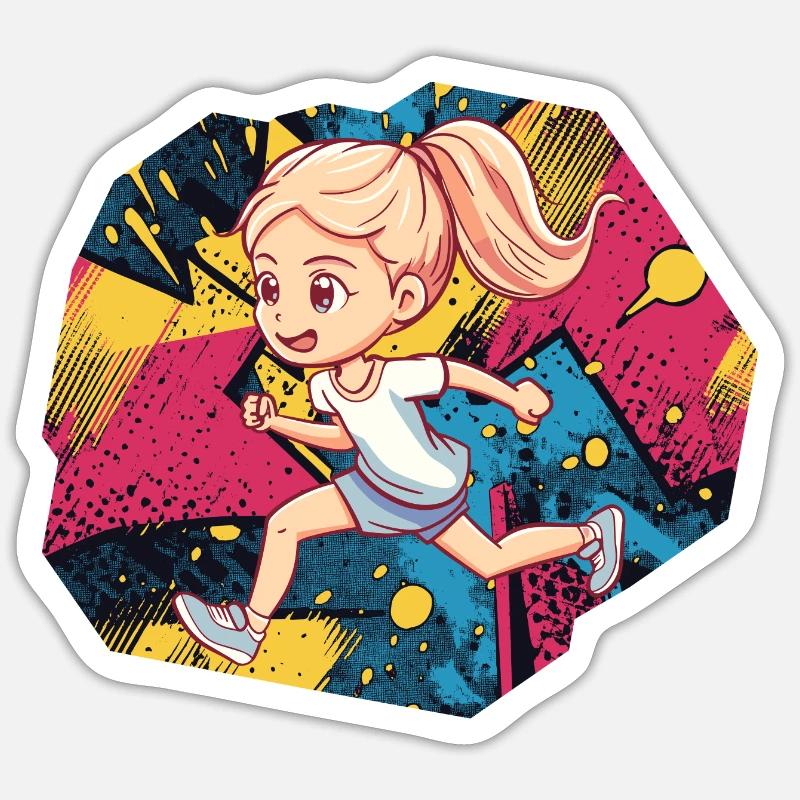 Running Sprint - Sticker size S (10 x 10 cm) - white matte
