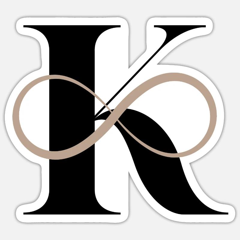Infinite letter k - Sticker size S (10 x 10 cm) - white matte
