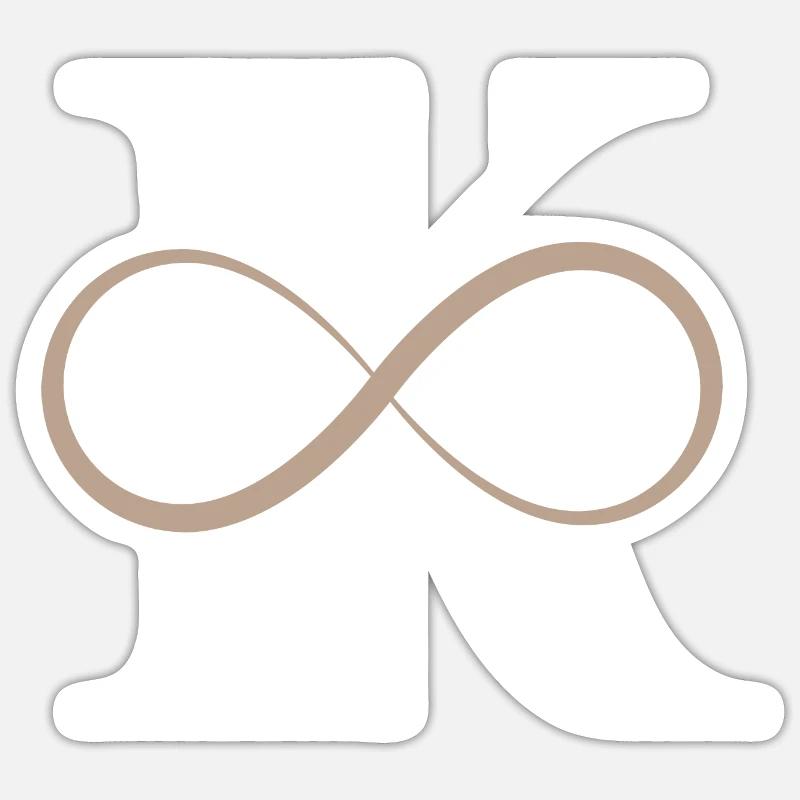 Infinite letter k - Sticker size S (10 x 10 cm) - white matte