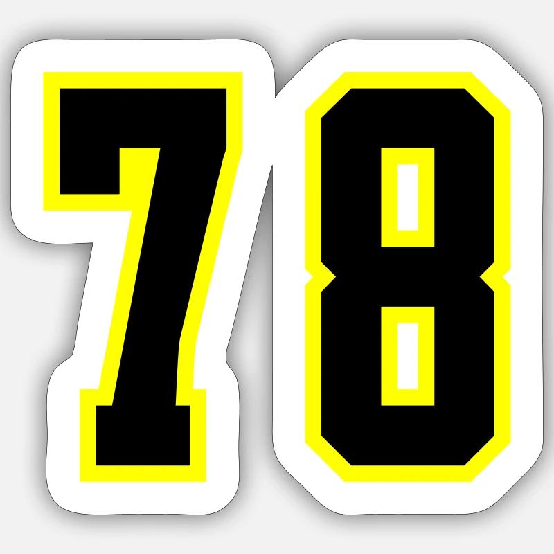 Maillot à 78 numéros - Sticker taille S (10 x 10 cm) - blanc mat
