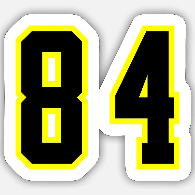 84 Number Jersey - Sticker size S (10 x 10 cm) - white matte