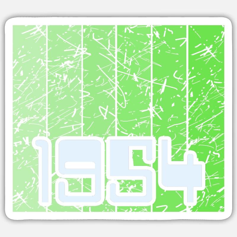 Vert 1954 - Sticker taille S (10 x 10 cm) - blanc mat