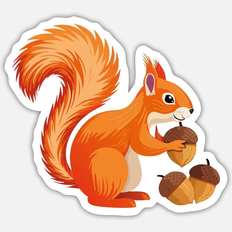 Cute Squirrel Sticker size S (10 x 10 cm)