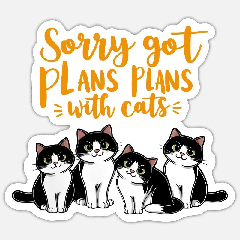 Catswith plans #2 Sticker Größe S (10 x 10 cm)