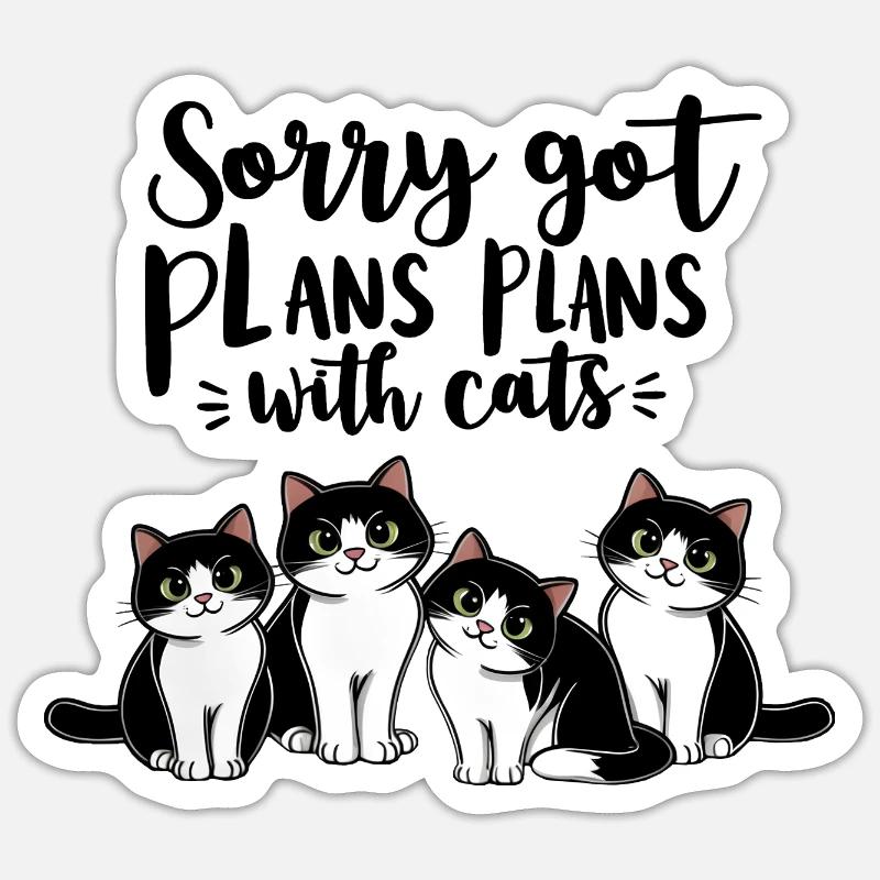 Cats with plans #2 Sticker Größe S (10 x 10 cm)