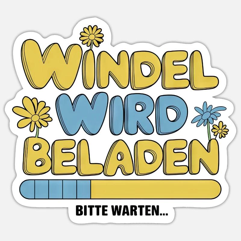 Windel wird beladen Sticker Größe S (10 x 10 cm)