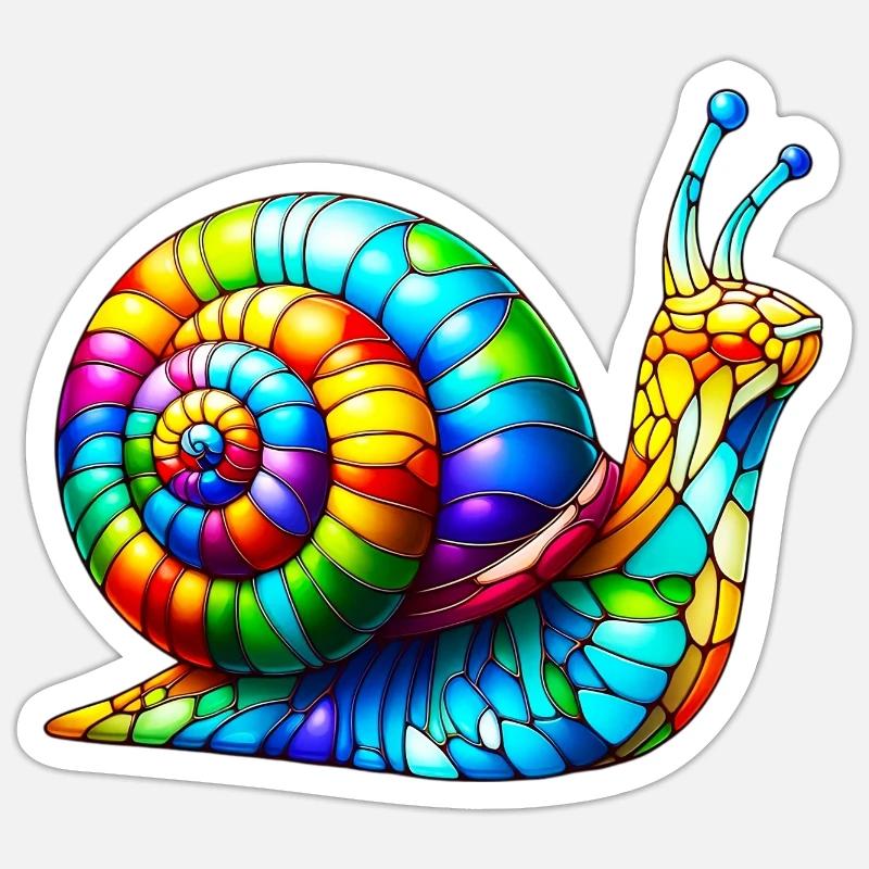 Escargot - Sticker taille S (10 x 10 cm) - blanc mat