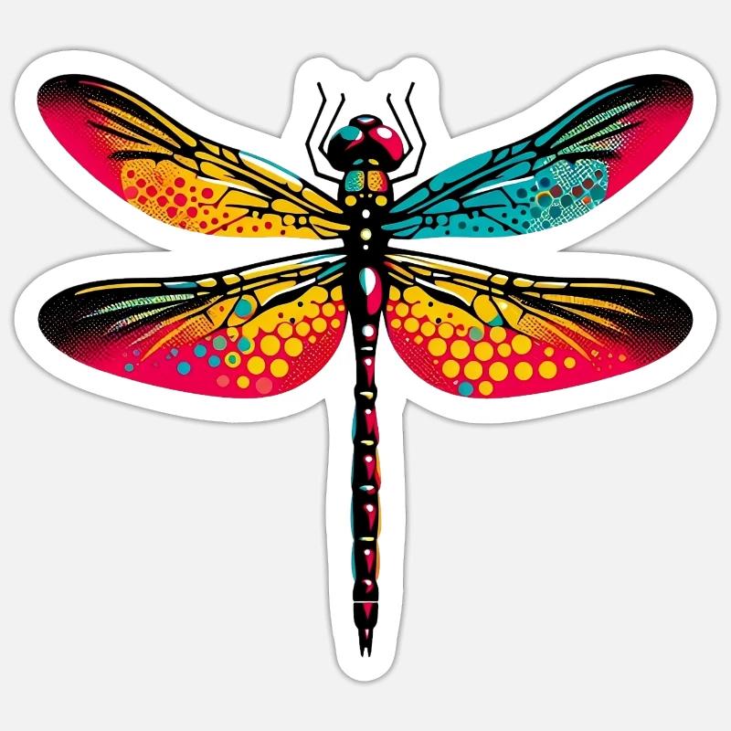 Libelle - Sticker Größe S (10 x 10 cm) - Mattweiß