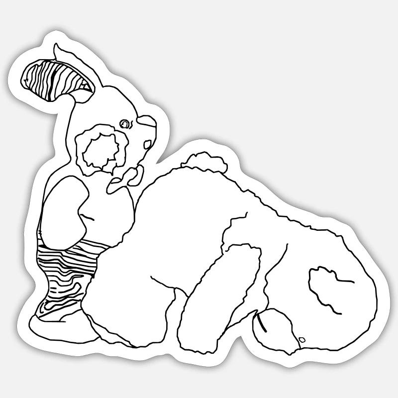 Teddybär Hase - Sticker Größe S (10 x 10 cm) - Mattweiß