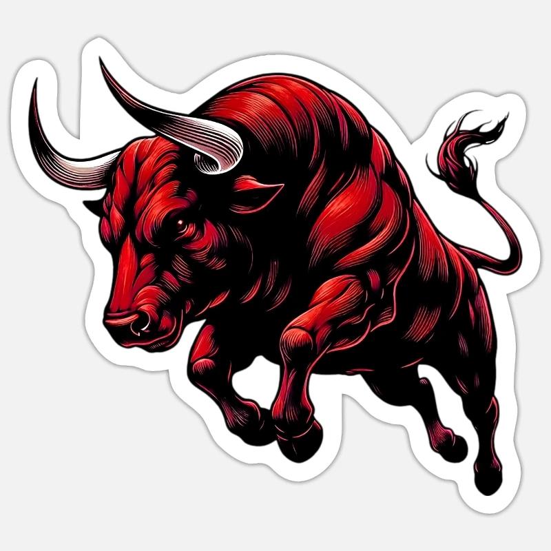 Taureau - Sticker taille S (10 x 10 cm) - blanc mat