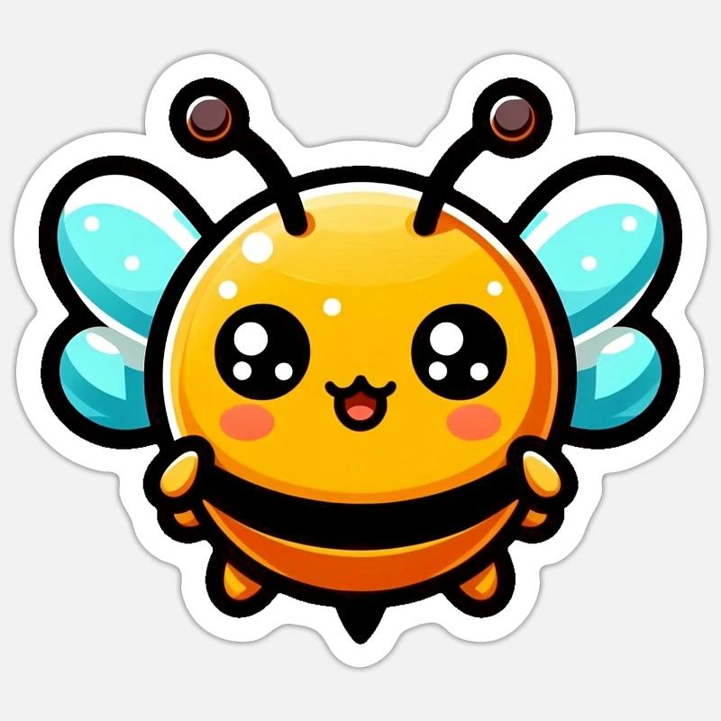 Bee - Sticker size S (10 x 10 cm) - white matte