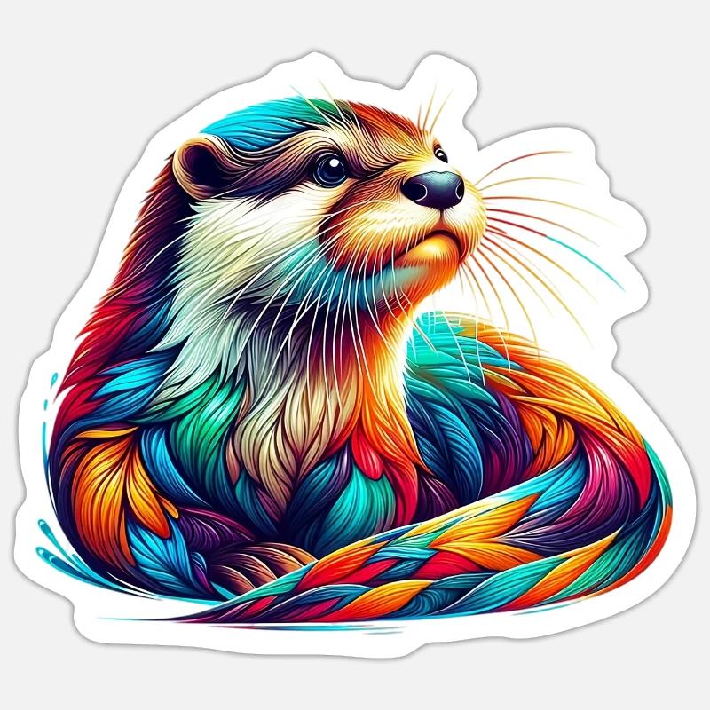 Otter - Sticker size S (10 x 10 cm) - white matte