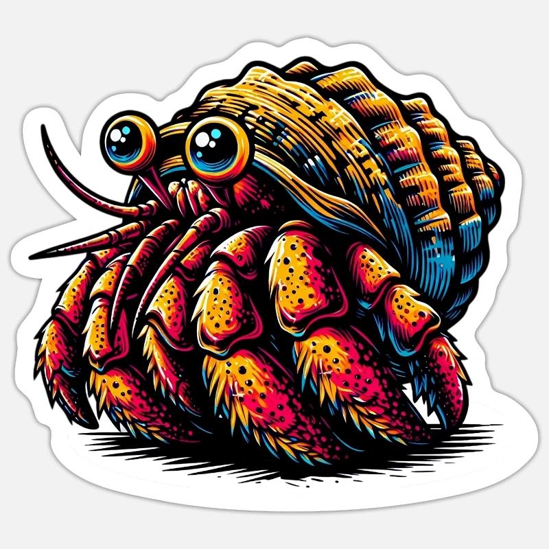 Hermit crab Sticker size S (10 x 10 cm)