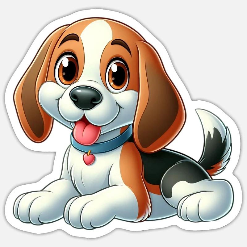 Beagle 3 - Sticker Größe S (10 x 10 cm) - Mattweiß