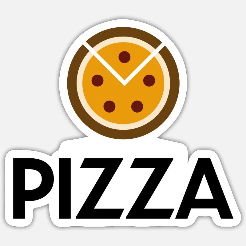 Pizza - Sticker taille S (10 x 10 cm) - blanc mat