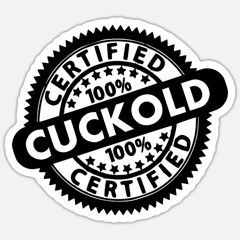 cuckold - Sticker size S (10 x 10 cm) - white matte