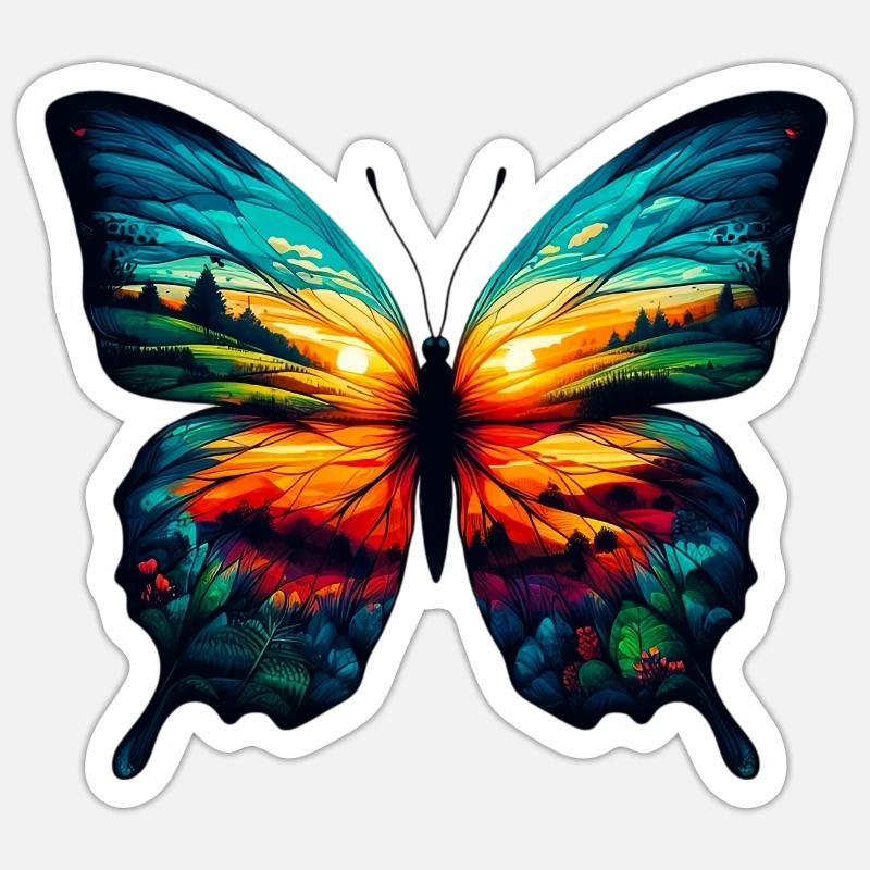 Butterfly - Sticker size S (10 x 10 cm) - white matte