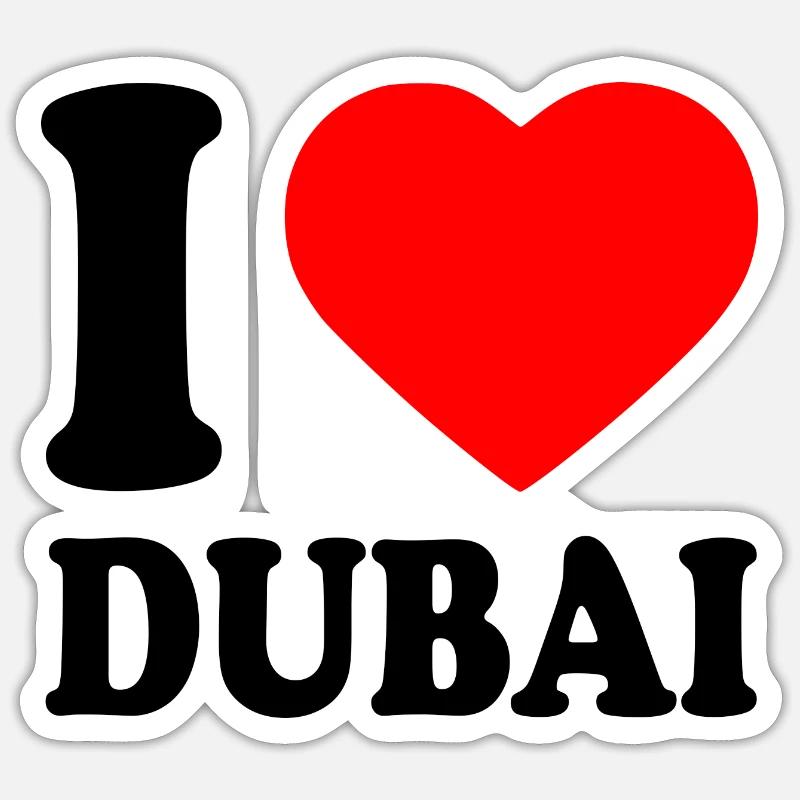 I love Dubai - Sticker Größe S (10 x 10 cm) - Mattweiß