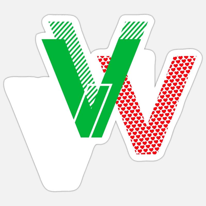 Buchstabe V - Sticker Größe S (10 x 10 cm) - Mattweiß